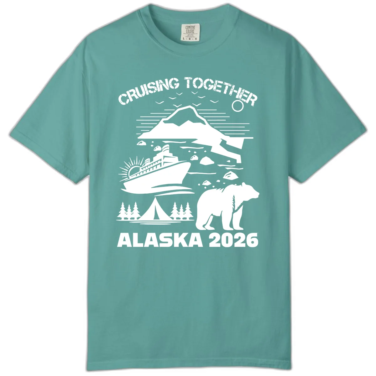Cruising Together Alaska 2026 Comfort Color in Seafoam