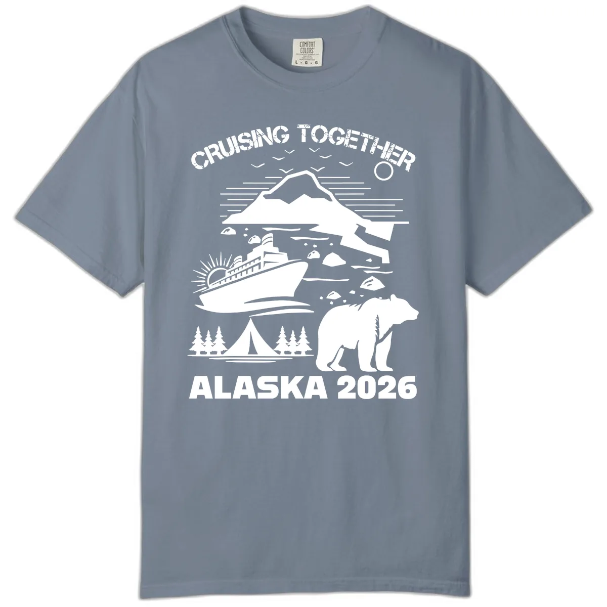 Cruising Together Alaska 2026 Comfort Color in Blue Jean