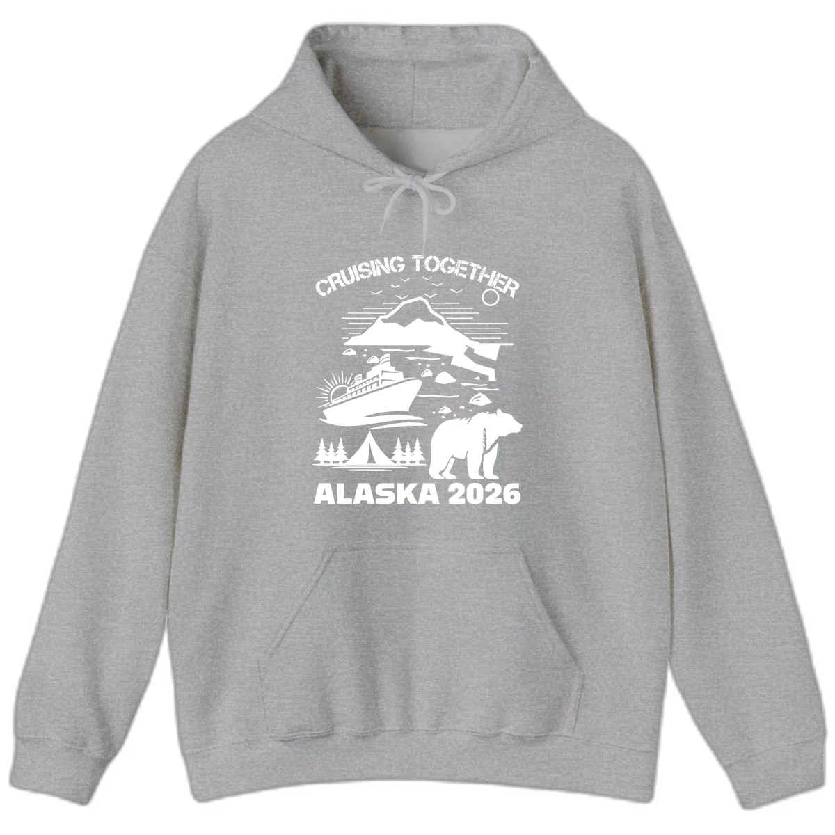 Cruising Together Alaska 2026 Hoodie in Sport Grey