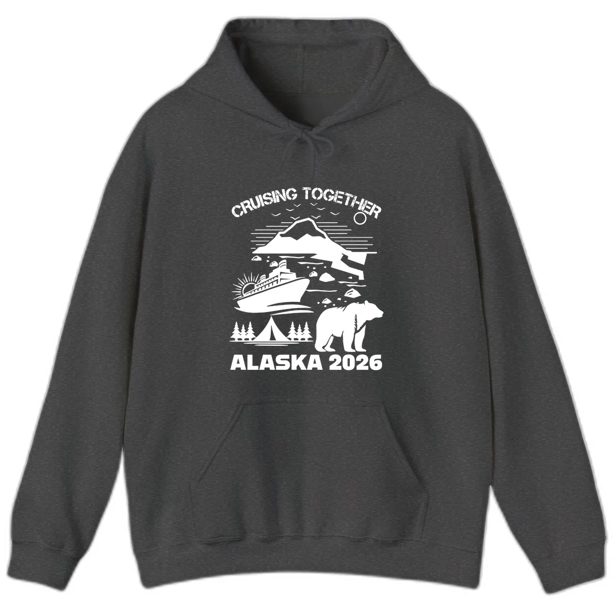 Cruising Together Alaska 2026 Hoodie in Dark Heather