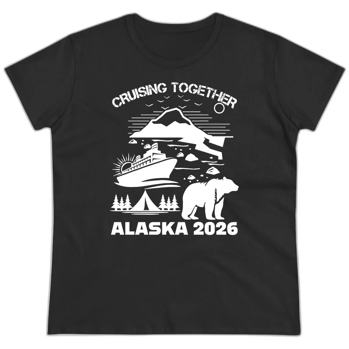 Cruising Together Alaska 2026 Ladies Tee in Black
