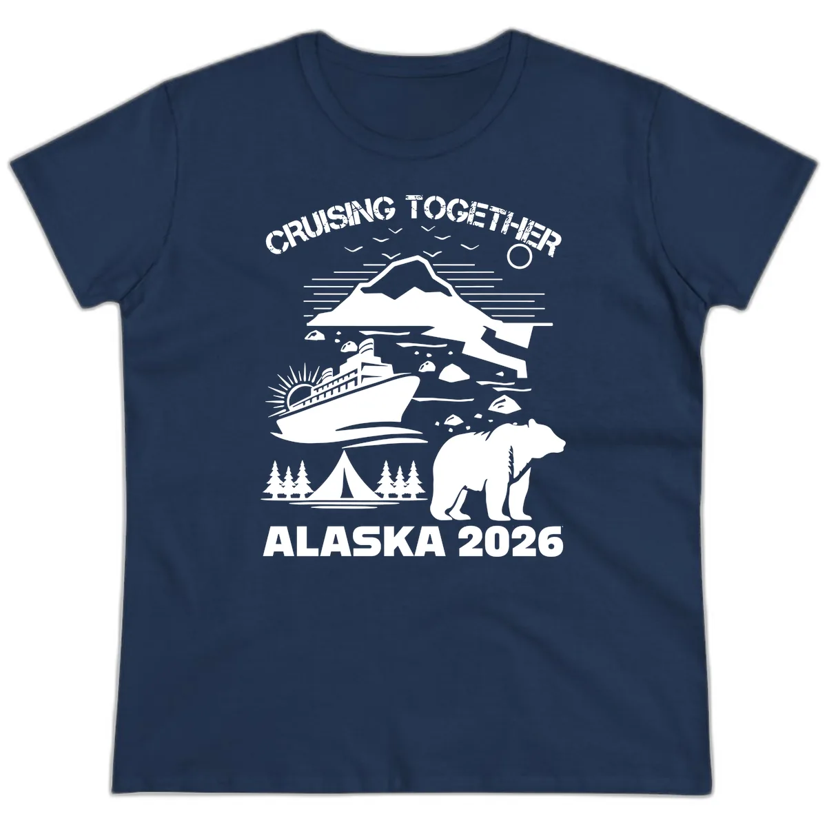 Cruising Together Alaska 2026 Ladies Tee in Navy