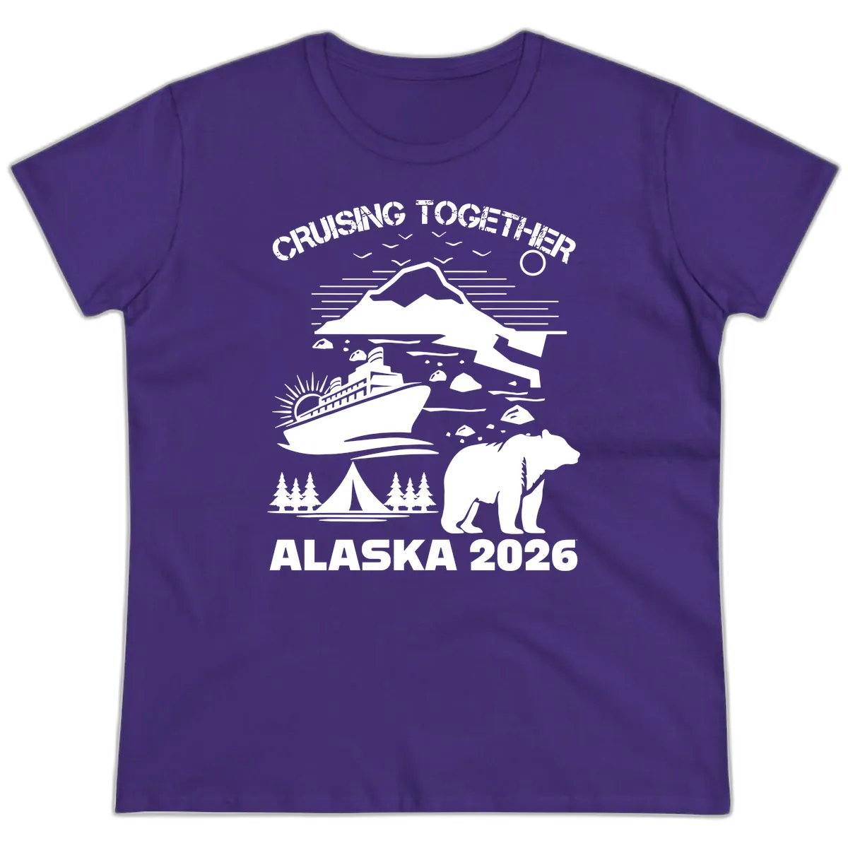 Cruising Together Alaska 2026 Ladies Tee in Purple