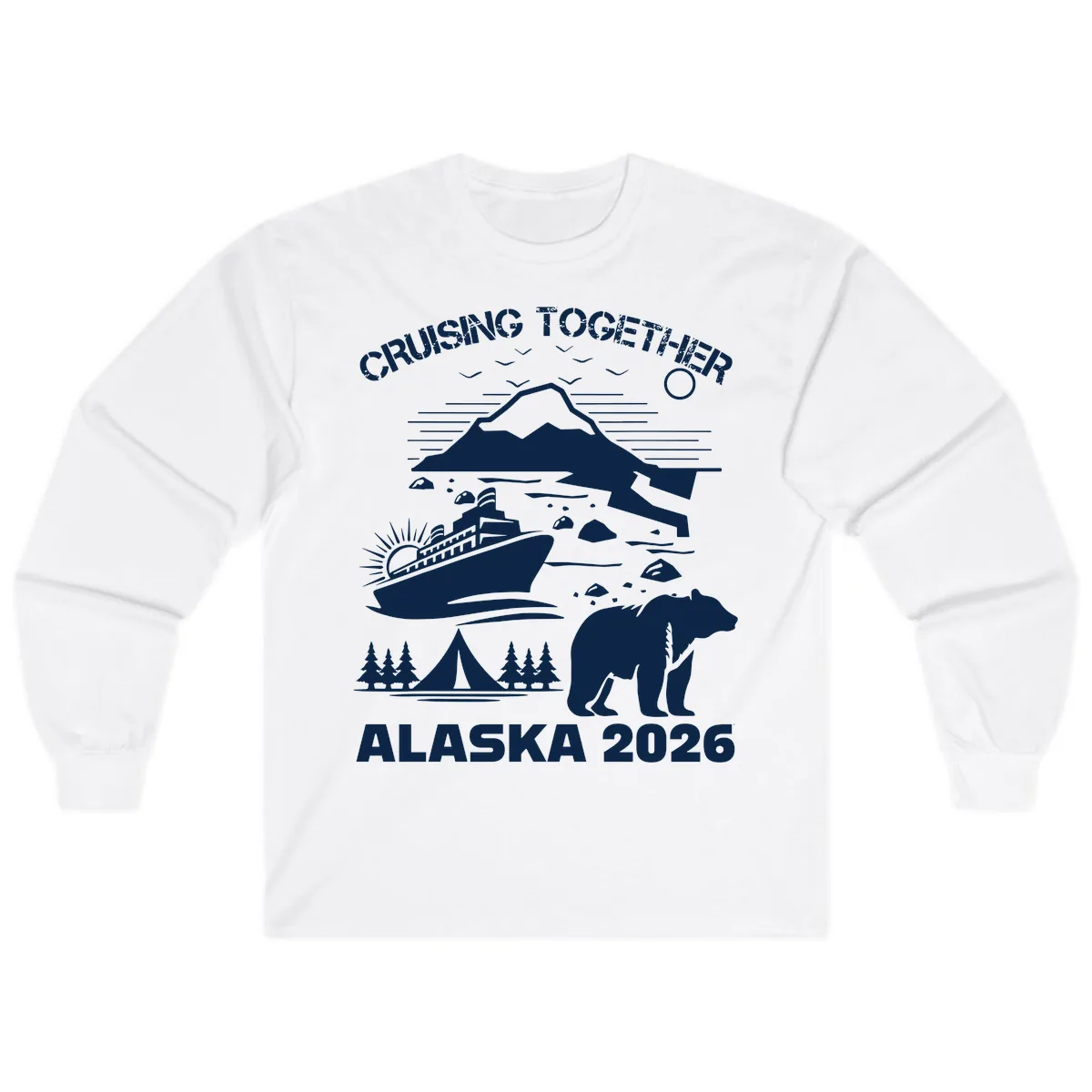 Cruising Together Alaska 2026 Long Sleeve in White