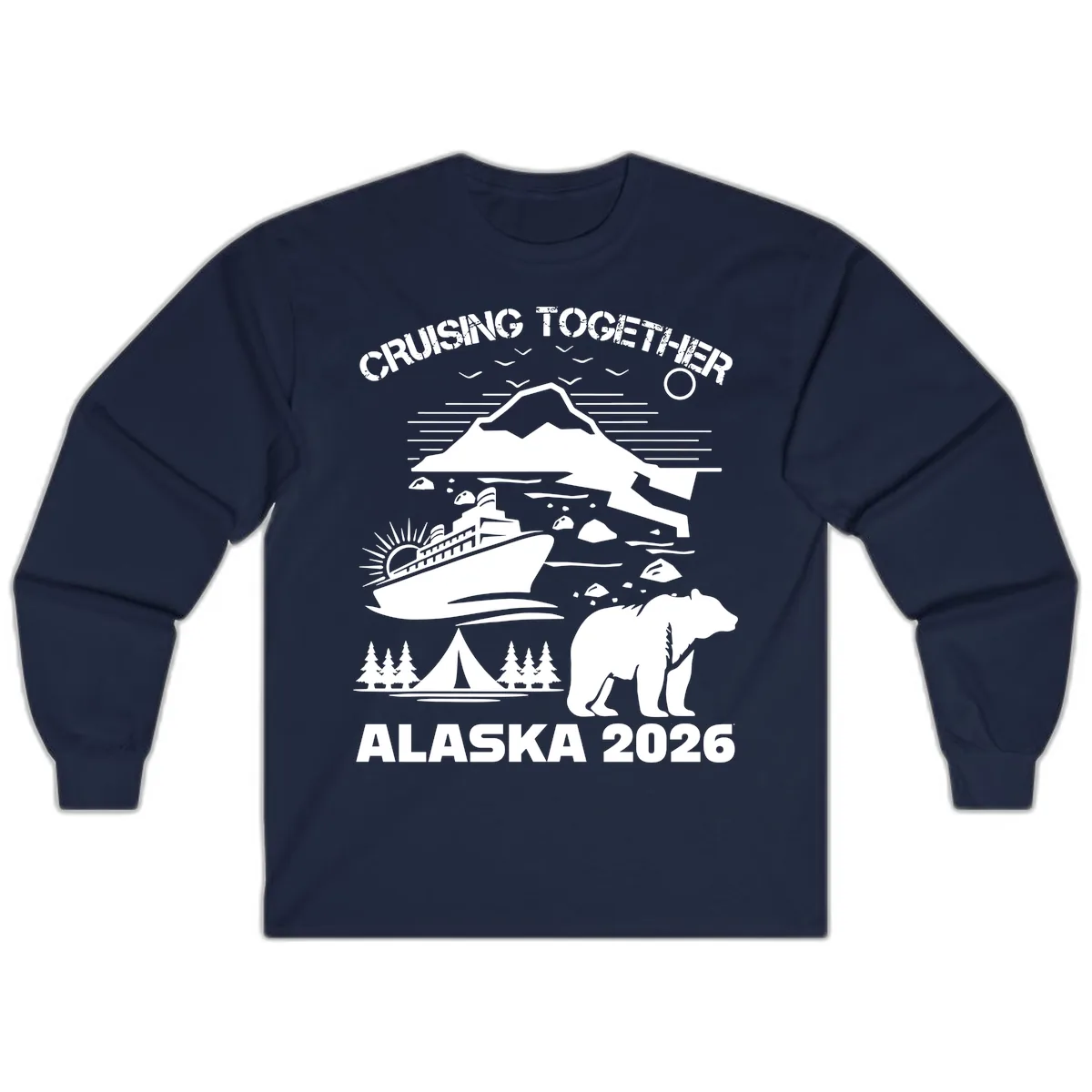 Cruising Together Alaska 2026 Long Sleeve in Navy