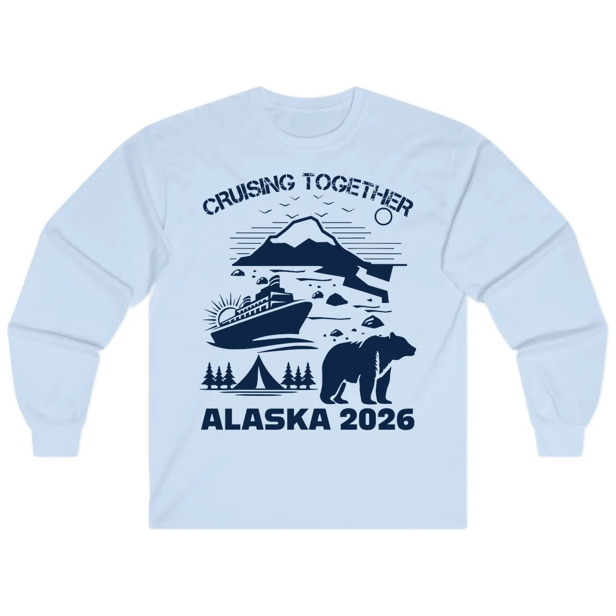 Cruising Together Alaska 2026 Long Sleeve in Light Blue