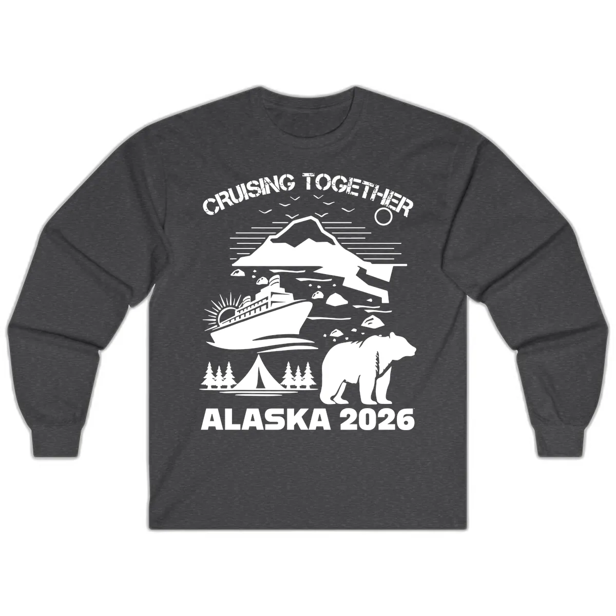 Cruising Together Alaska 2026 Long Sleeve in Dark Heather