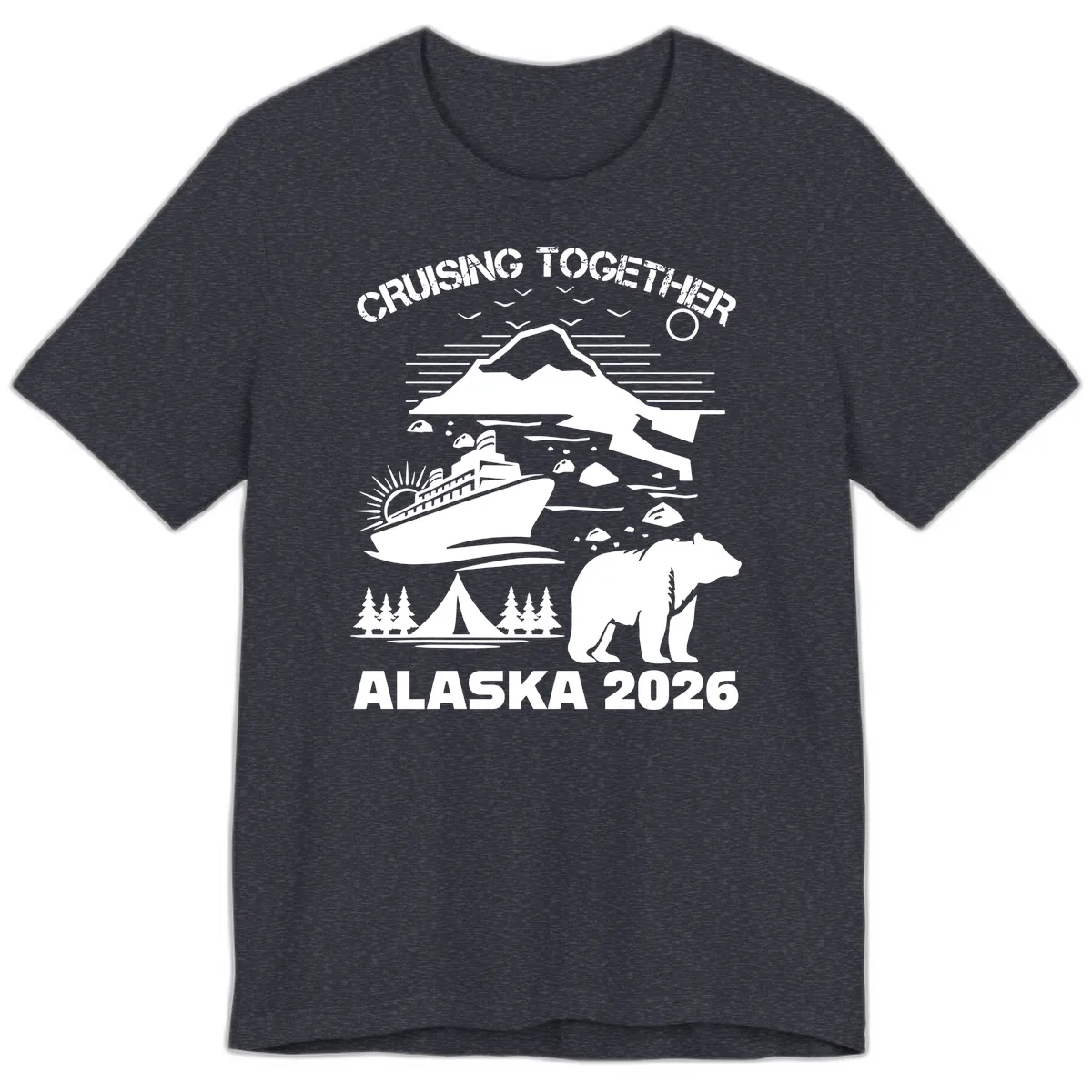 Cruising Together Alaska 2026 Premium T-Shirt in Heather Navy