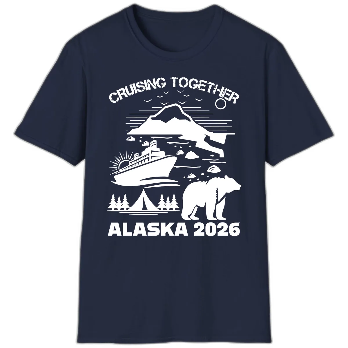 Cruising Together Alaska 2026 T-Shirt in Navy