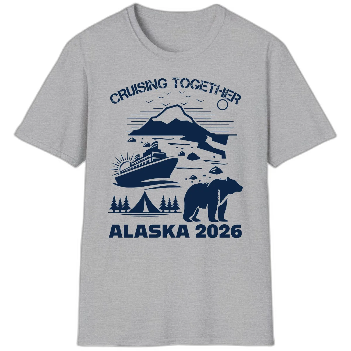 Cruising Together Alaska 2026 T-Shirt in Sport Grey