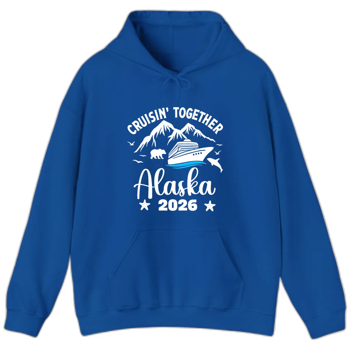 Minimalist Blue Wave Hoodie in Royal