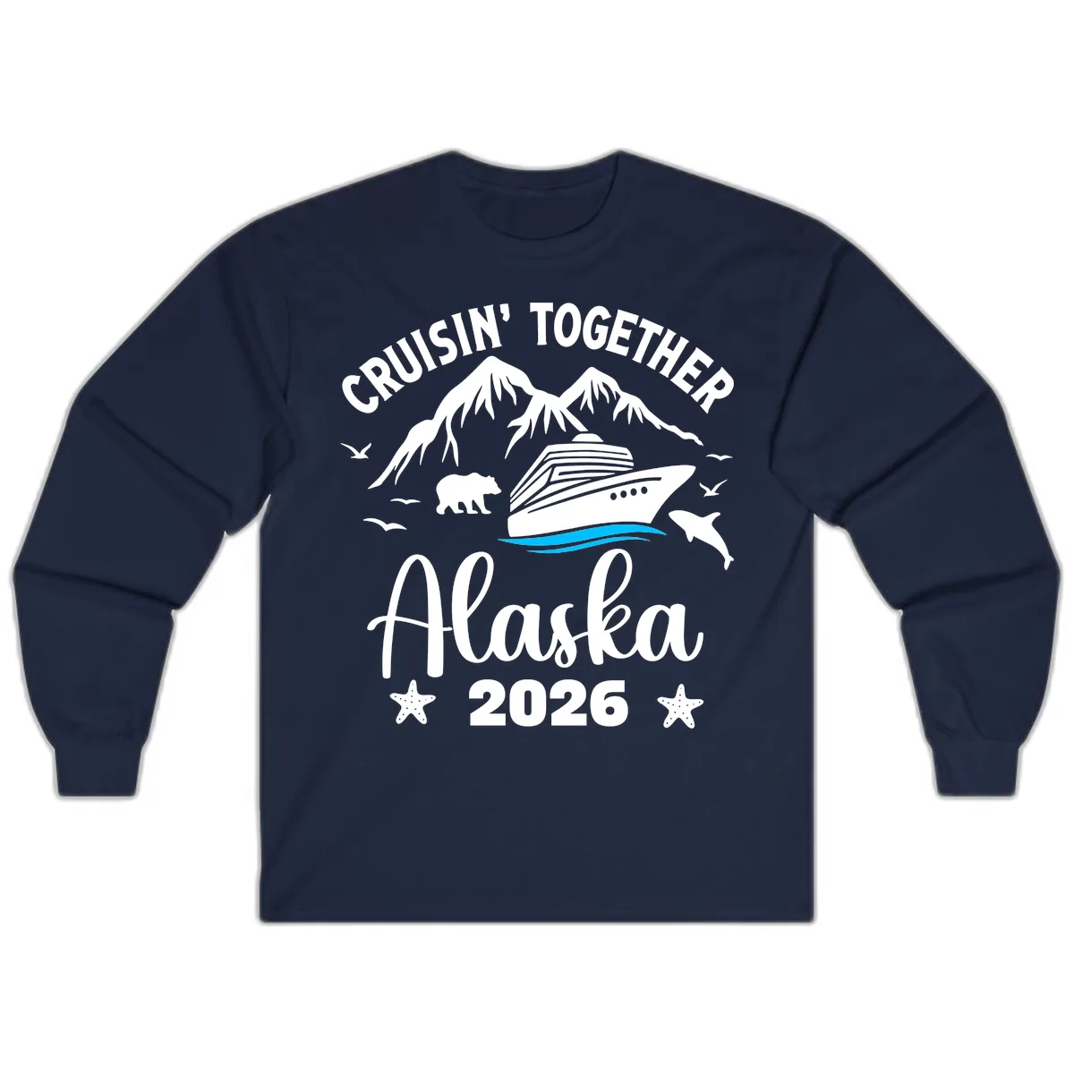 Minimalist Blue Wave Long Sleeve in Navy