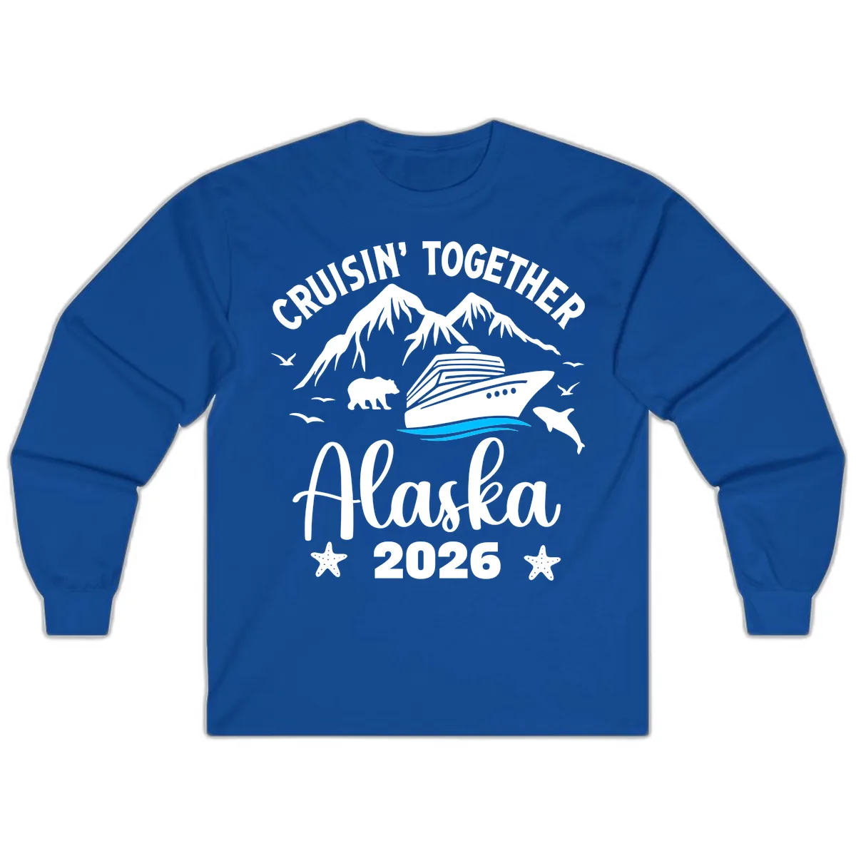 Minimalist Blue Wave Long Sleeve in Royal