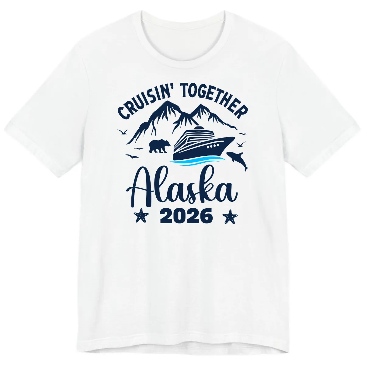 Minimalist Blue Wave Premium T-Shirt in White