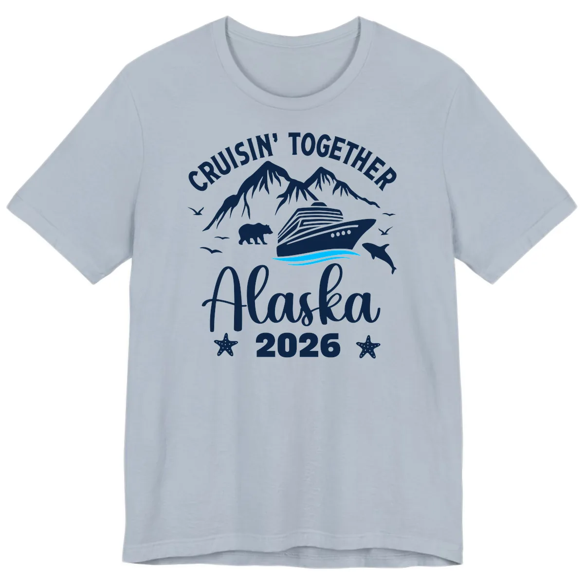 Minimalist Blue Wave Premium T-Shirt in Light Blue