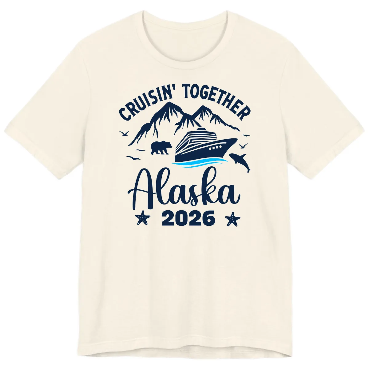Minimalist Blue Wave Premium T-Shirt in Natural