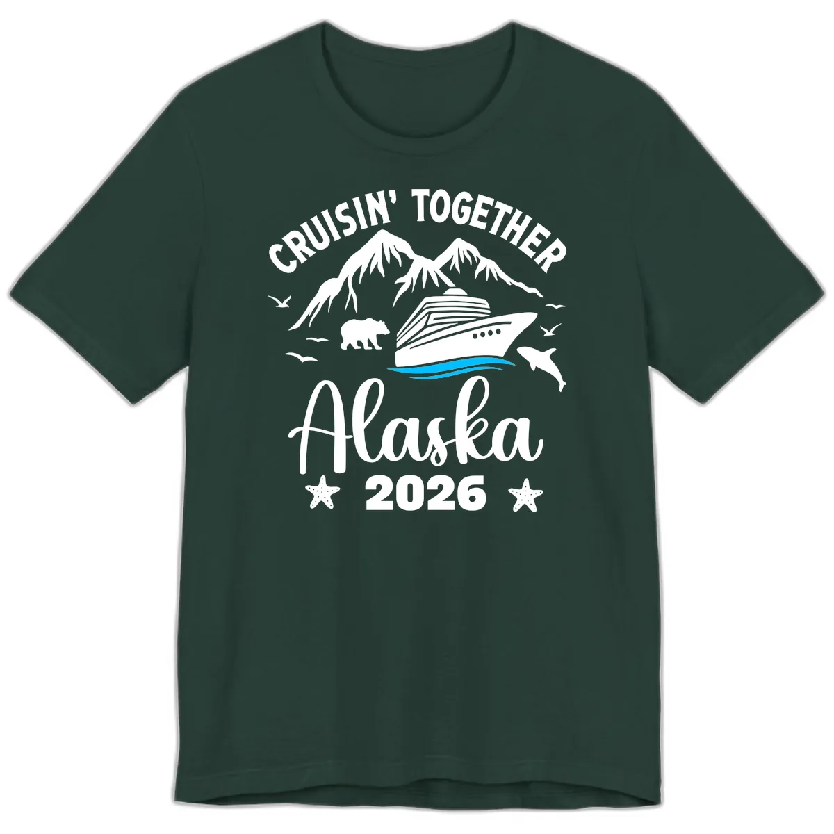 Minimalist Blue Wave Premium T-Shirt in Forest
