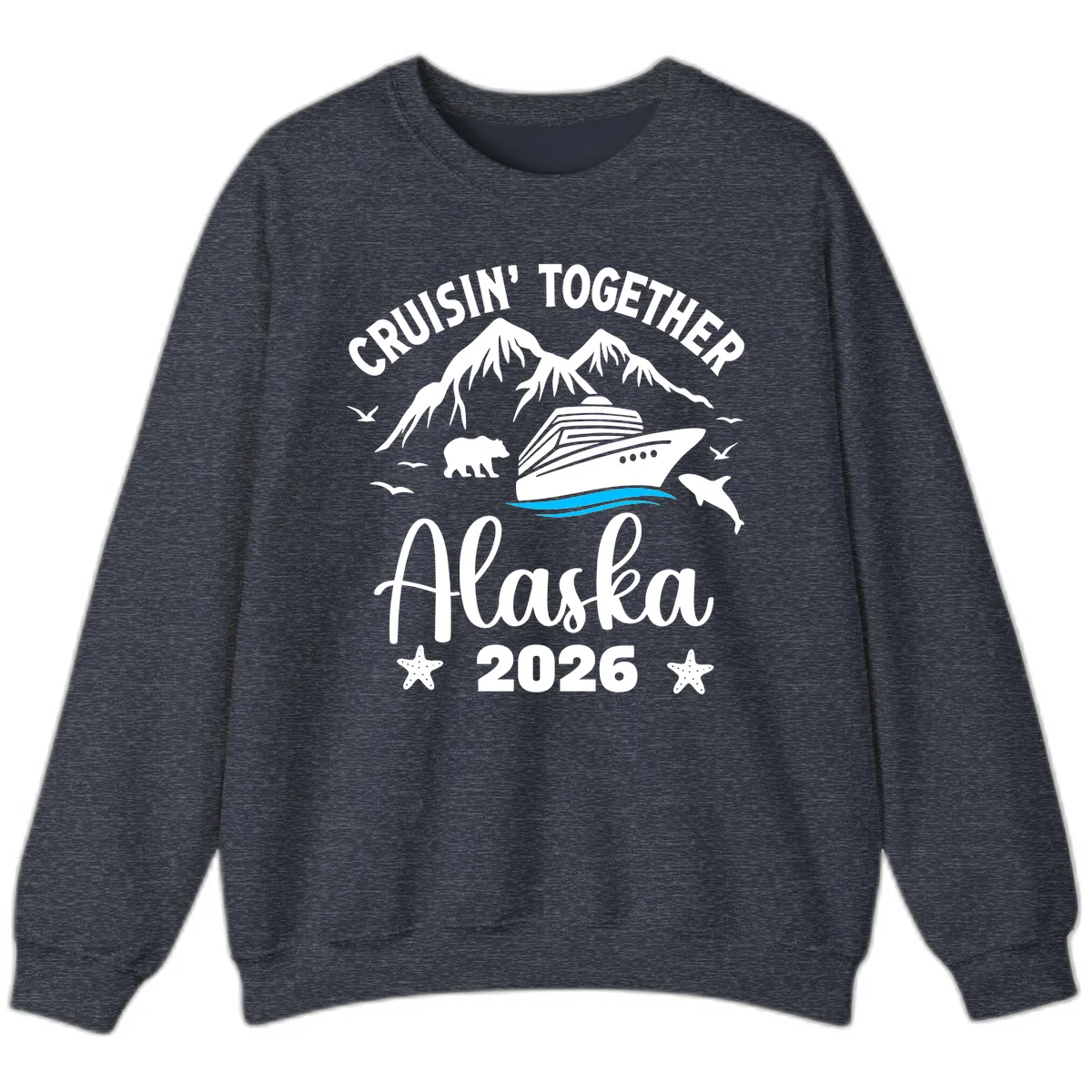 Minimalist Blue Wave Sweatshirt in Heather Sport Dark Navy