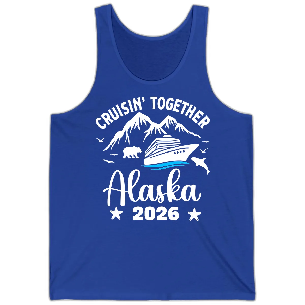 Minimalist Blue Wave Tank in True Royal