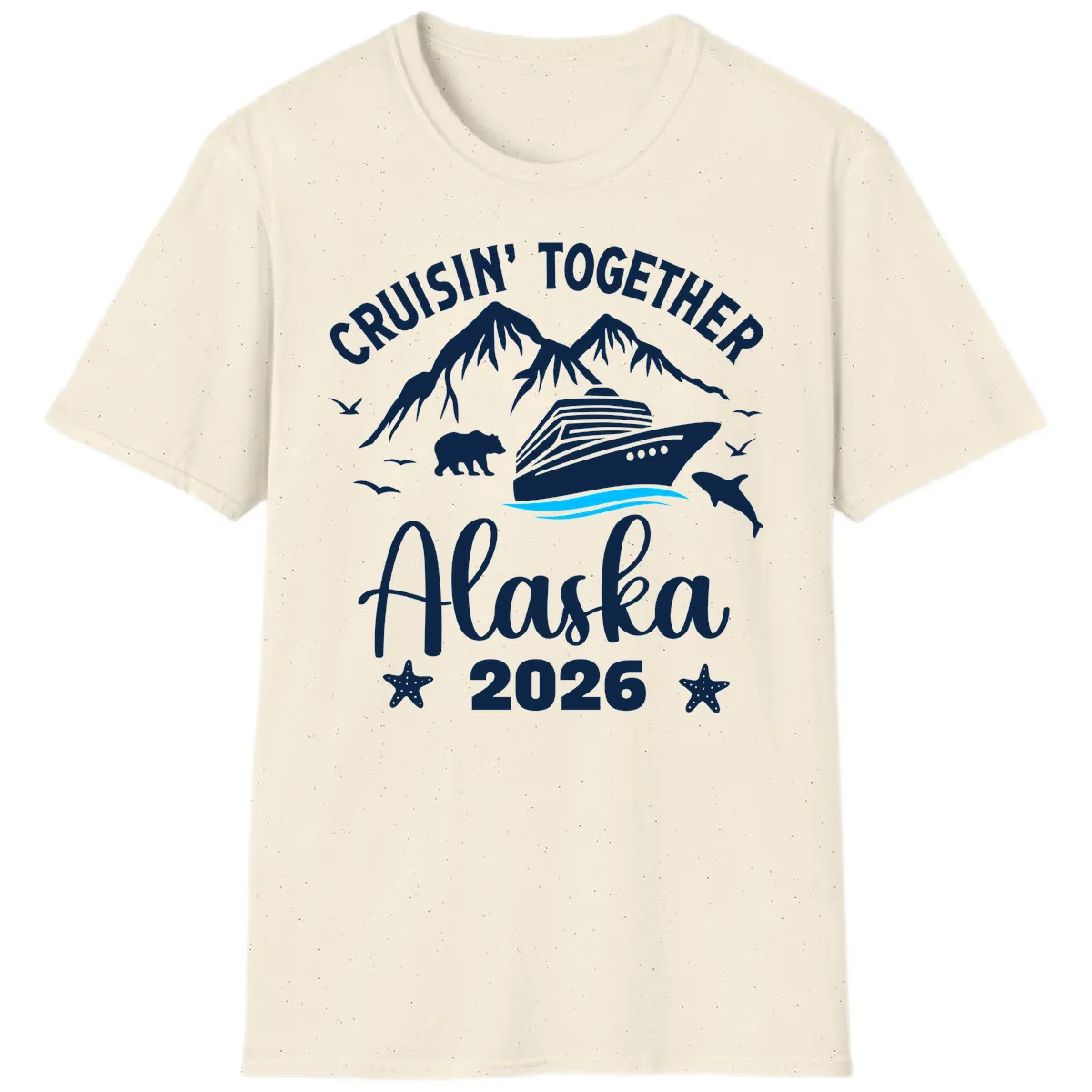 Minimalist Blue Wave T-Shirt in Natural