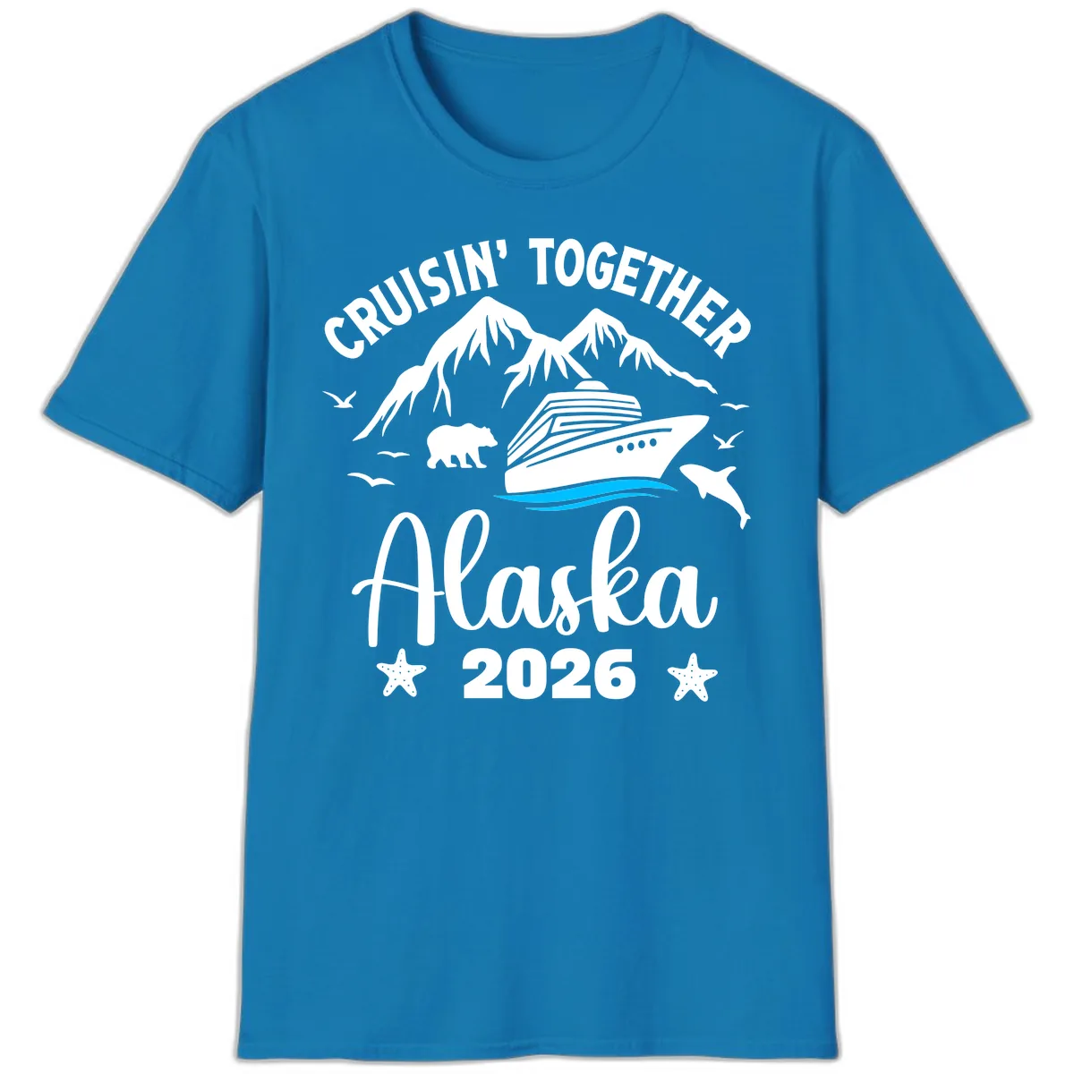 Minimalist Blue Wave T-Shirt in Sapphire