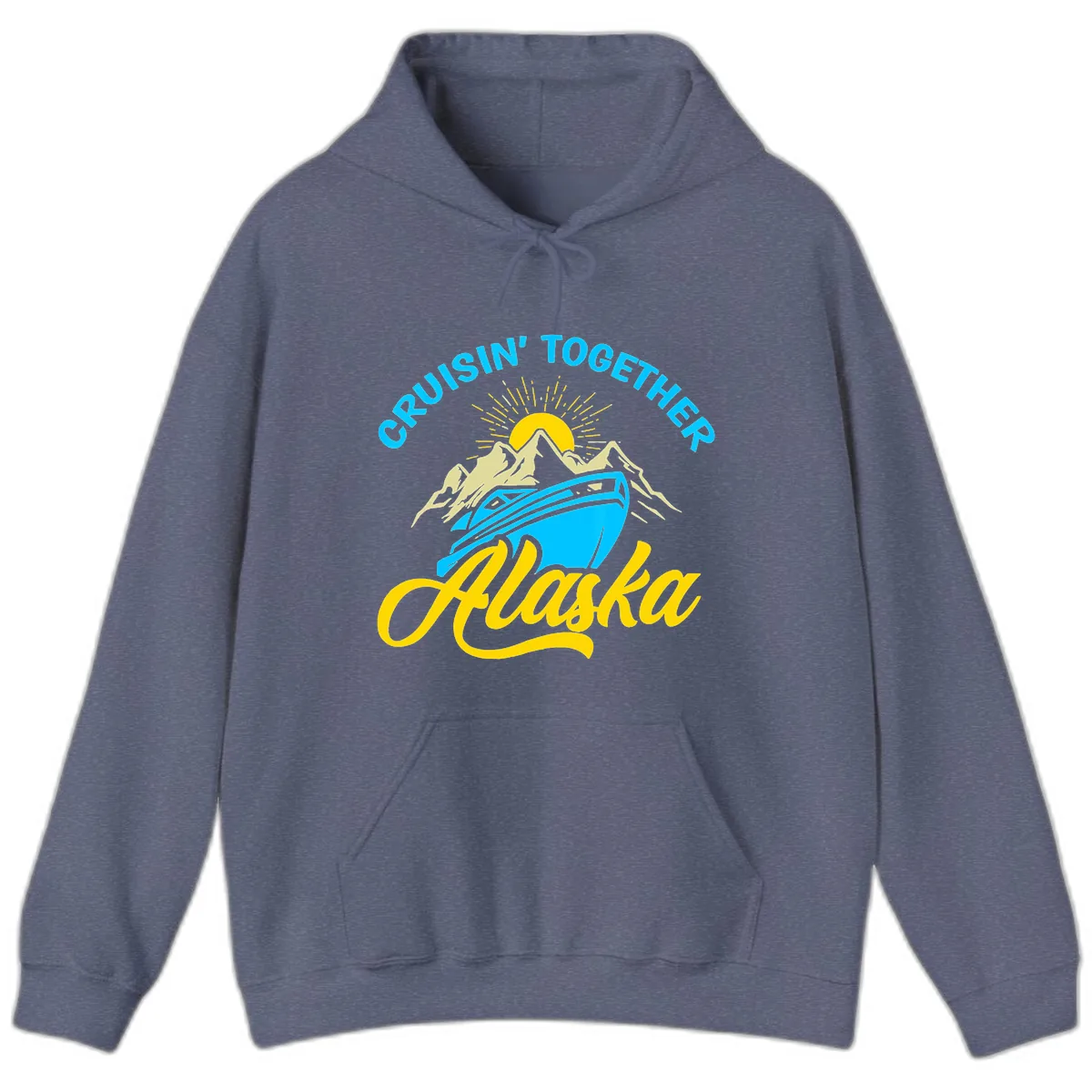 Cruisin' Together Alaska Hoodie in Heather Navy