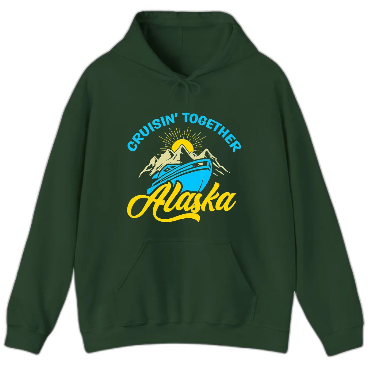 Cruisin' Together Alaska Hoodie in Forest Green
