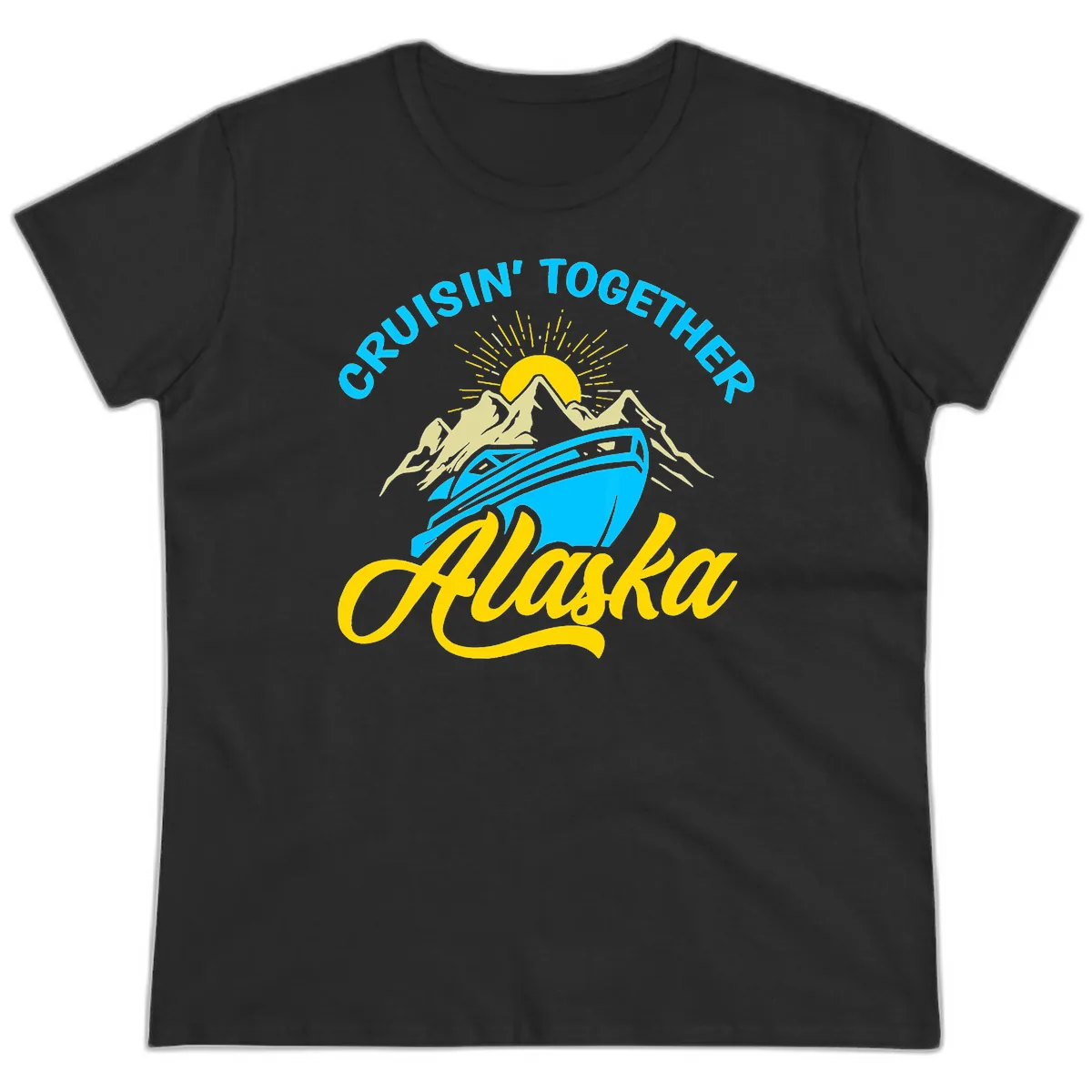 Cruisin' Together Alaska Ladies Tee in Black