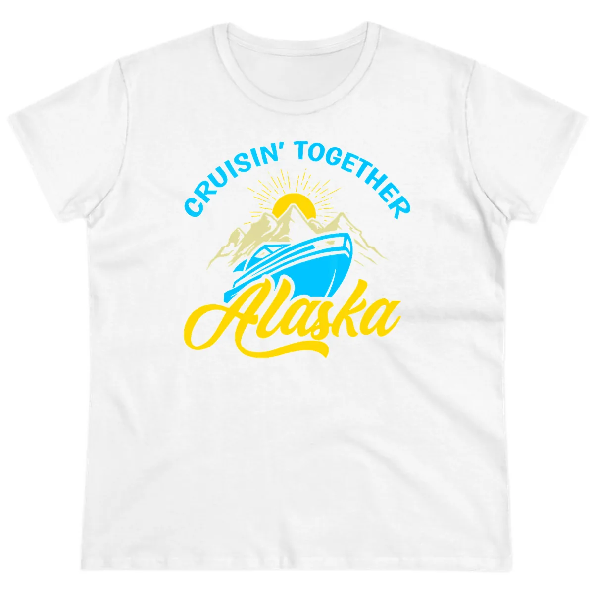 Cruisin' Together Alaska Ladies Tee in White