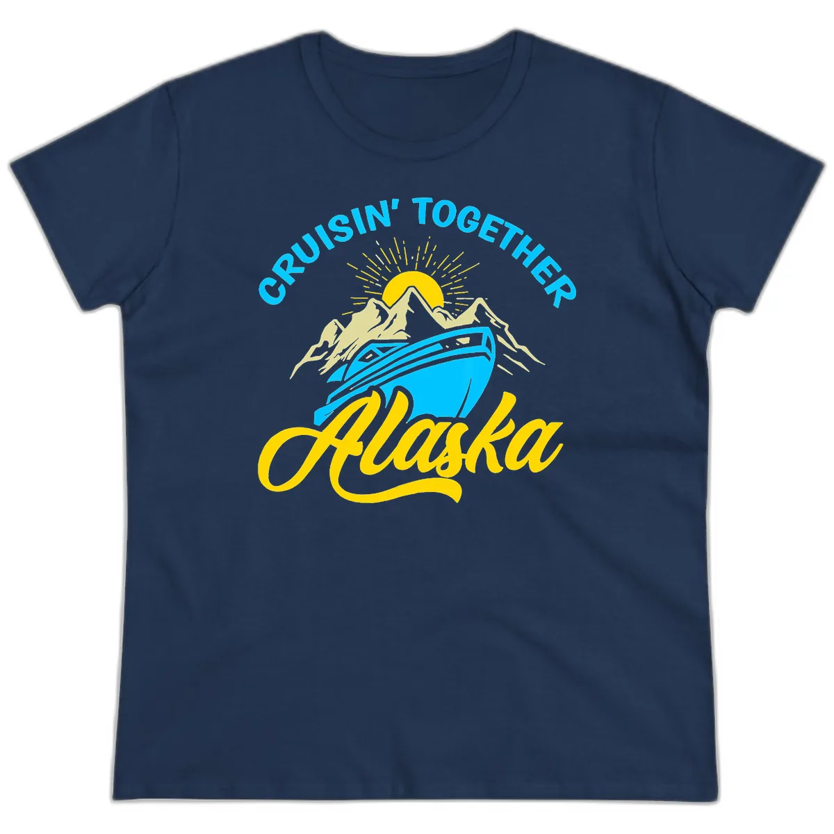 Cruisin' Together Alaska Ladies Tee in Navy