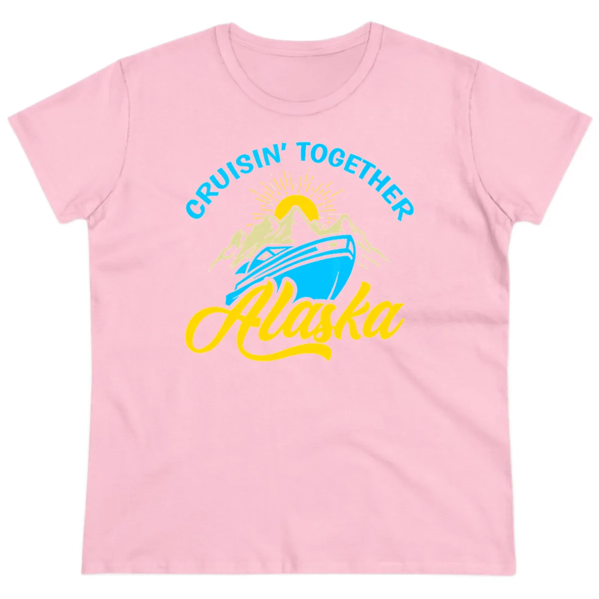 Cruisin' Together Alaska Ladies Tee in Light Pink