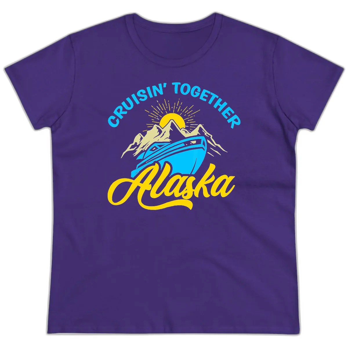 Cruisin' Together Alaska Ladies Tee in Purple