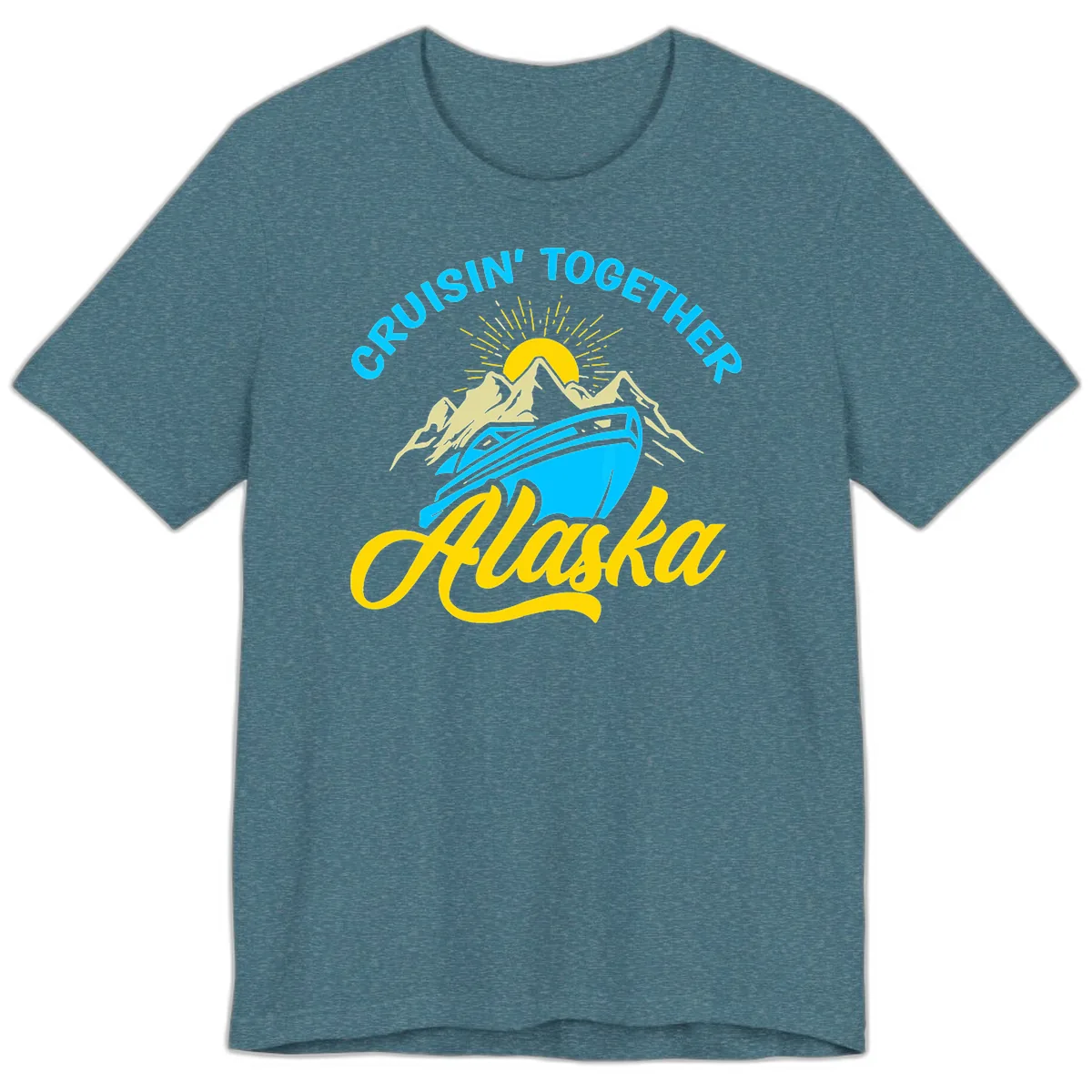Cruisin' Together Alaska Premium T-Shirt in Heather Deep Teal