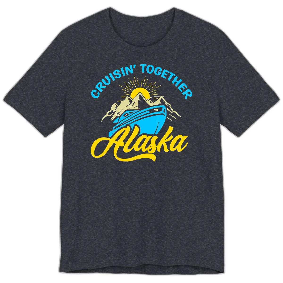 Cruisin' Together Alaska Premium T-Shirt in Heather Navy
