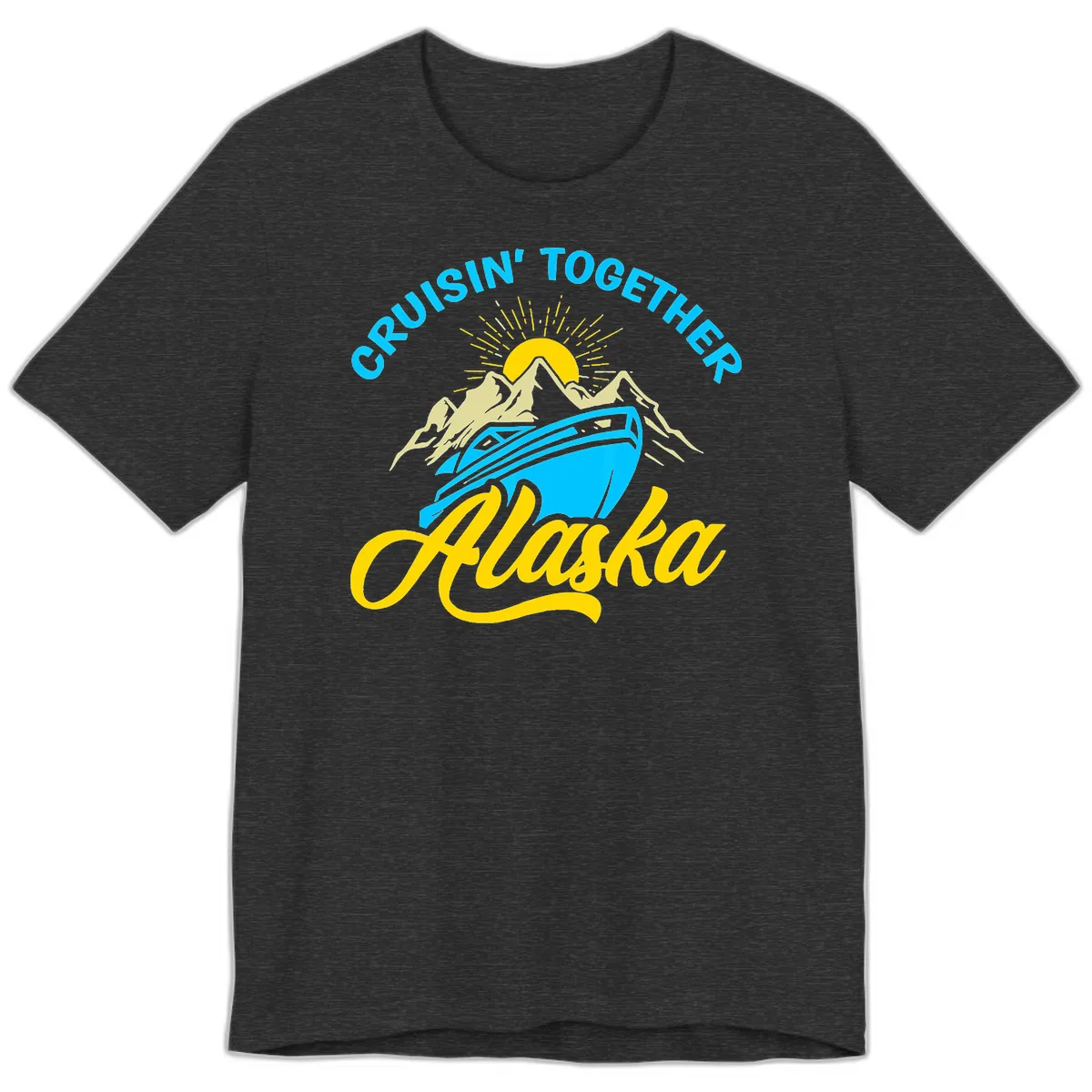 Cruisin' Together Alaska Premium T-Shirt in Dark Grey Heather