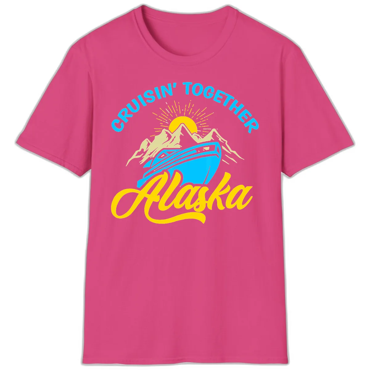 Cruisin' Together Alaska T-Shirt in Heliconia