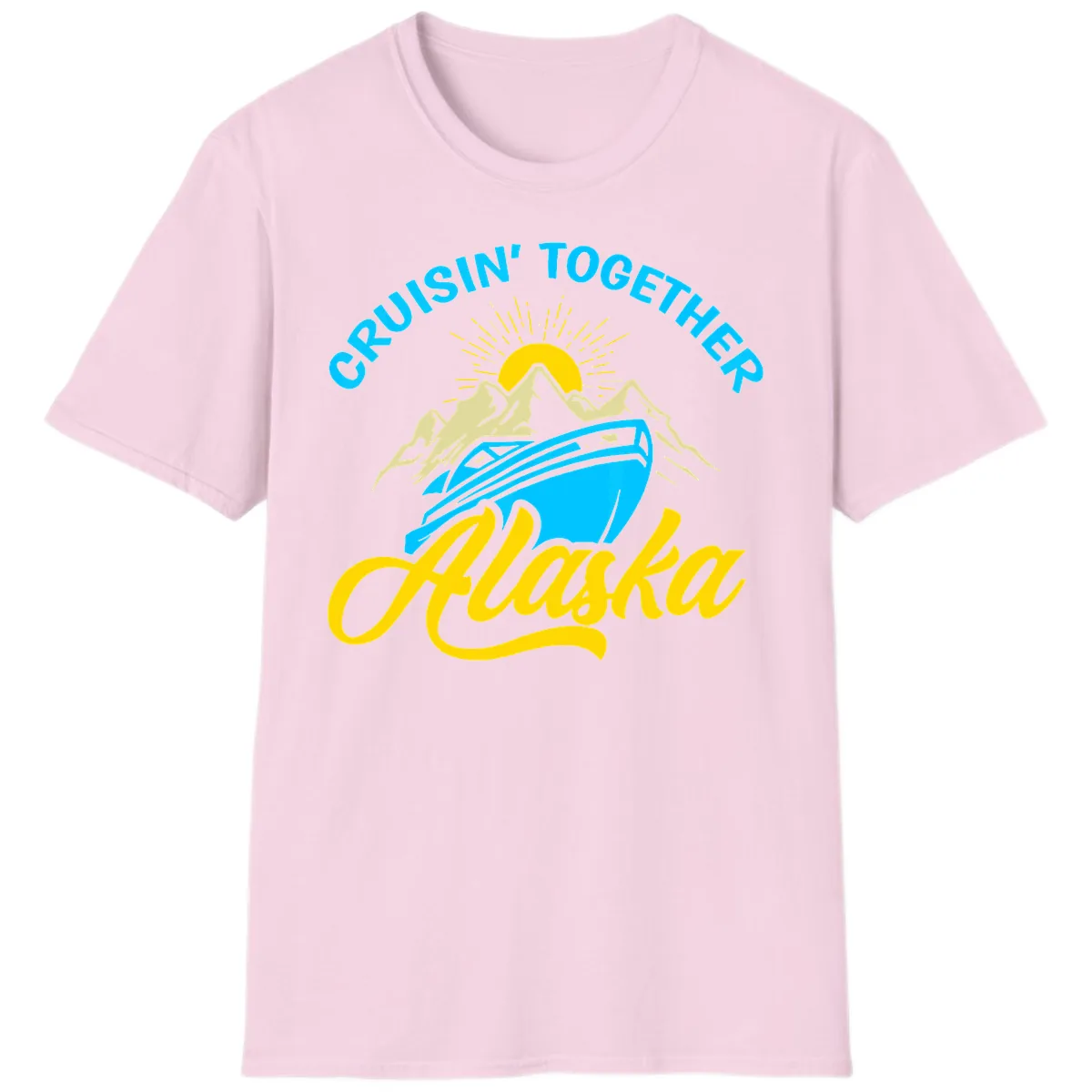 Cruisin' Together Alaska T-Shirt in Light Pink