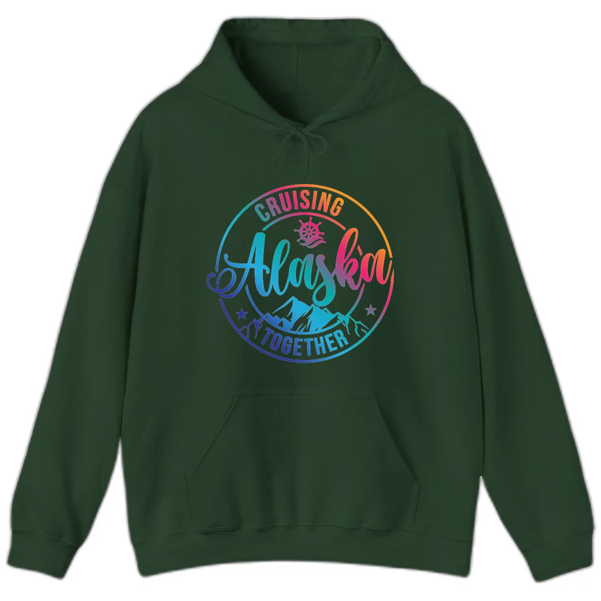 Cruising Always Together Alaska Hoodie in Forest Green