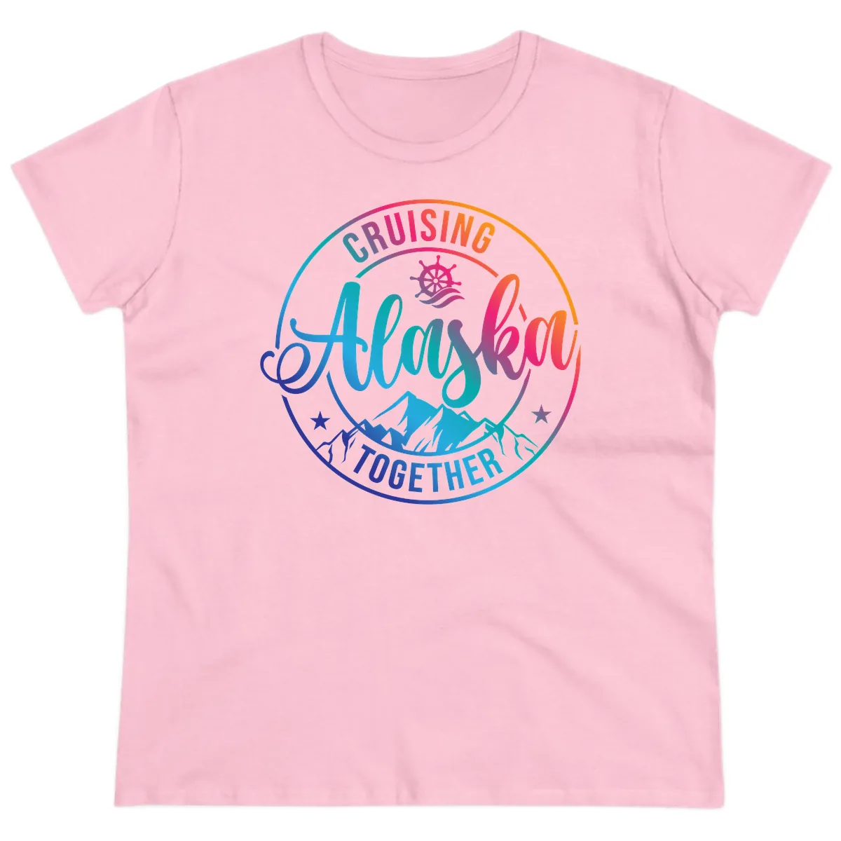 Cruising Always Together Alaska Ladies Tee in Light Pink