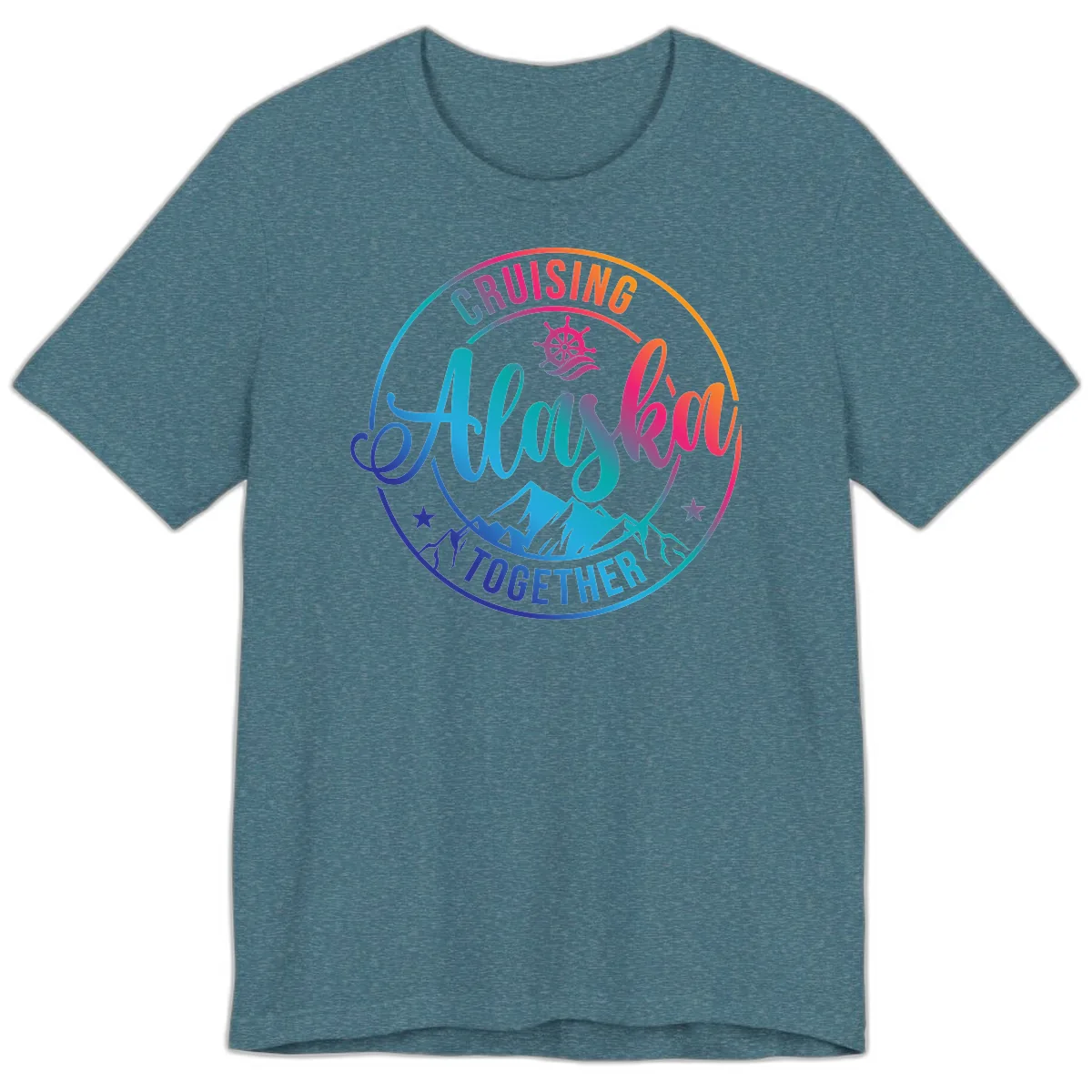 Cruising Always Together Alaska Premium T-Shirt in Heather Deep Teal
