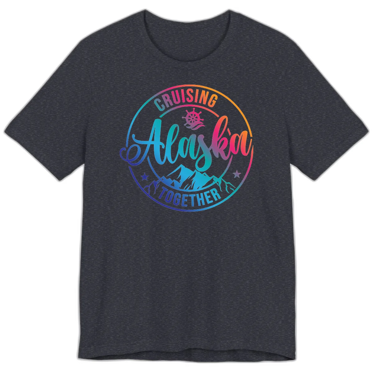 Cruising Always Together Alaska Premium T-Shirt in Heather Navy
