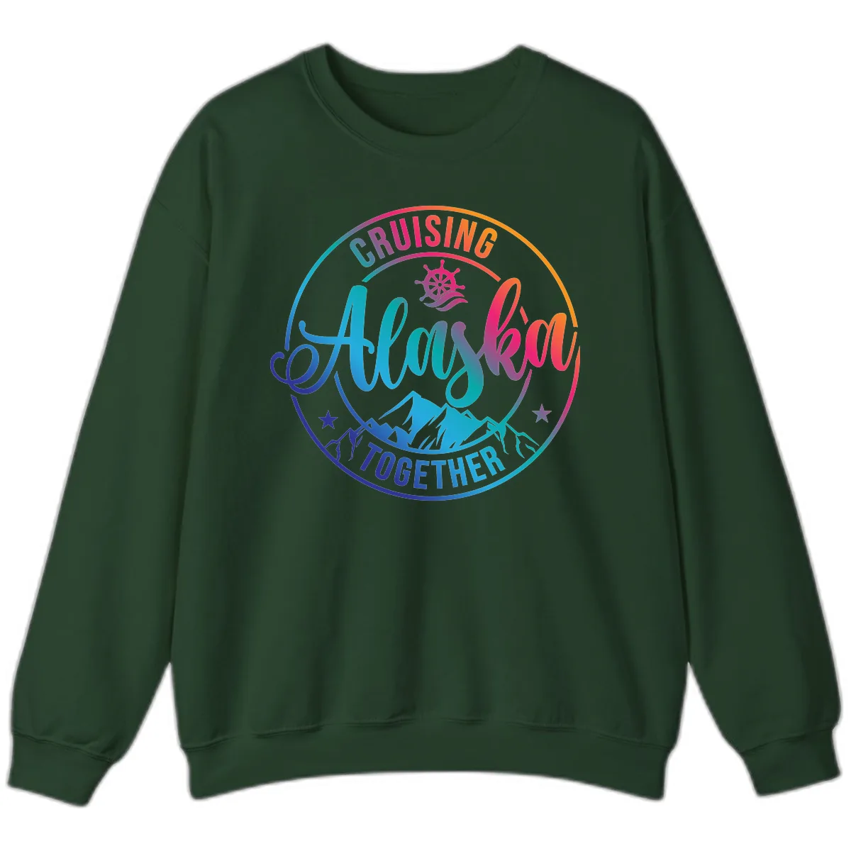Cruising Always Together Alaska Sweatshirt in Forest Green