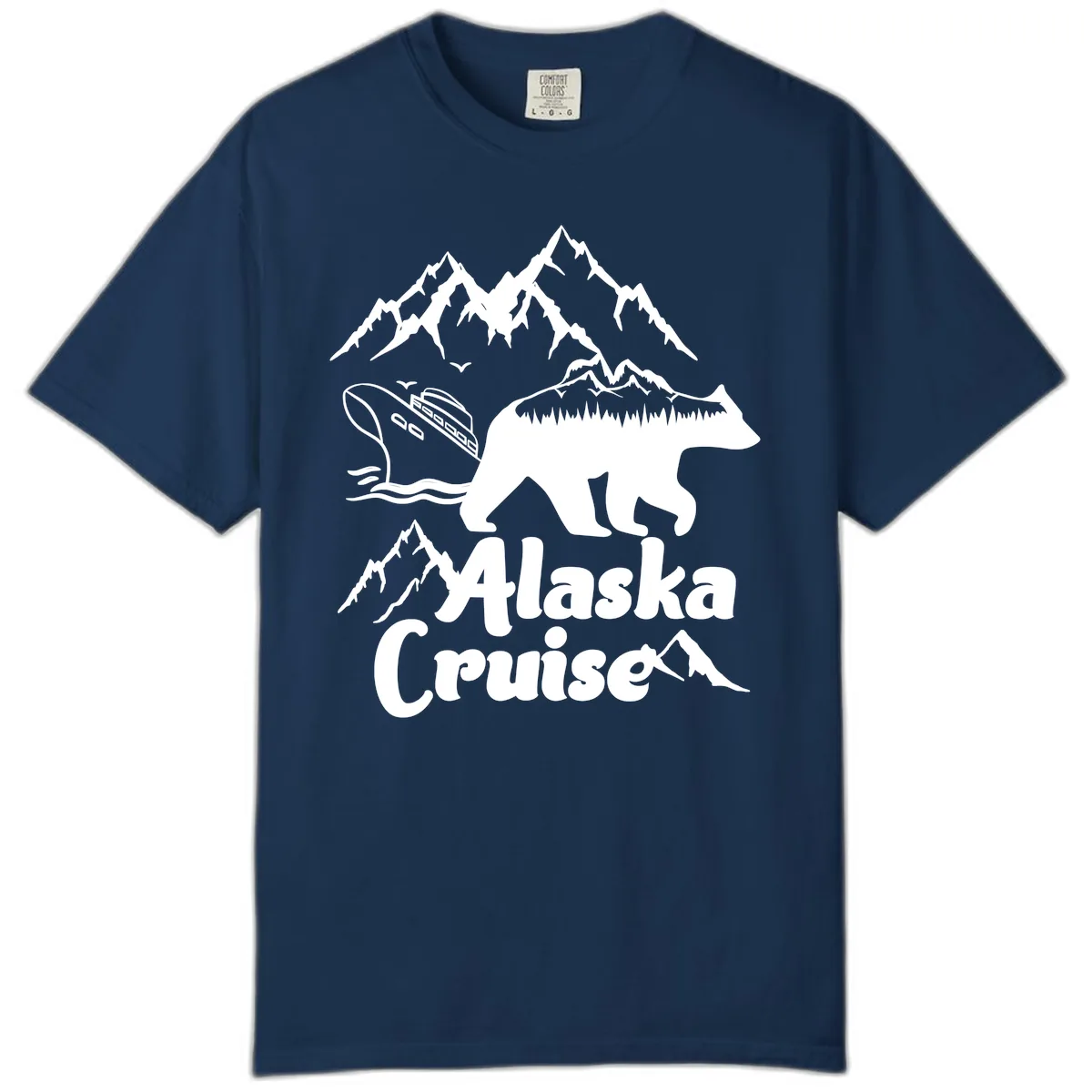 Alaska Cruise Bear Mountain Adventure Comfort Color in Navy