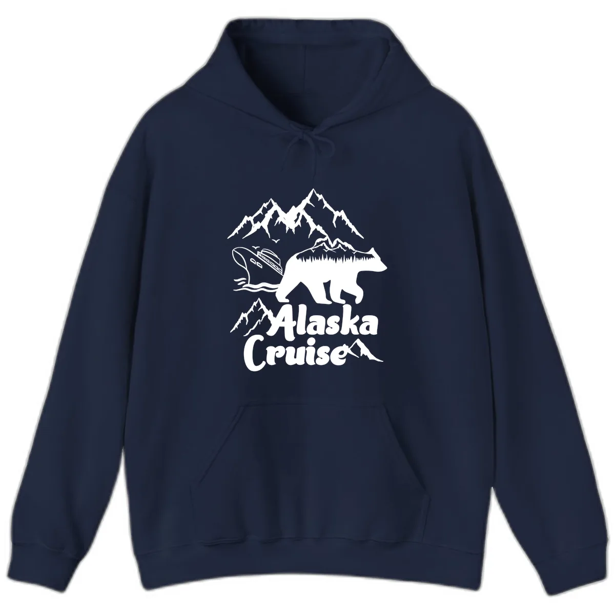 Alaska Cruise Bear Mountain Adventure Hoodie in Navy