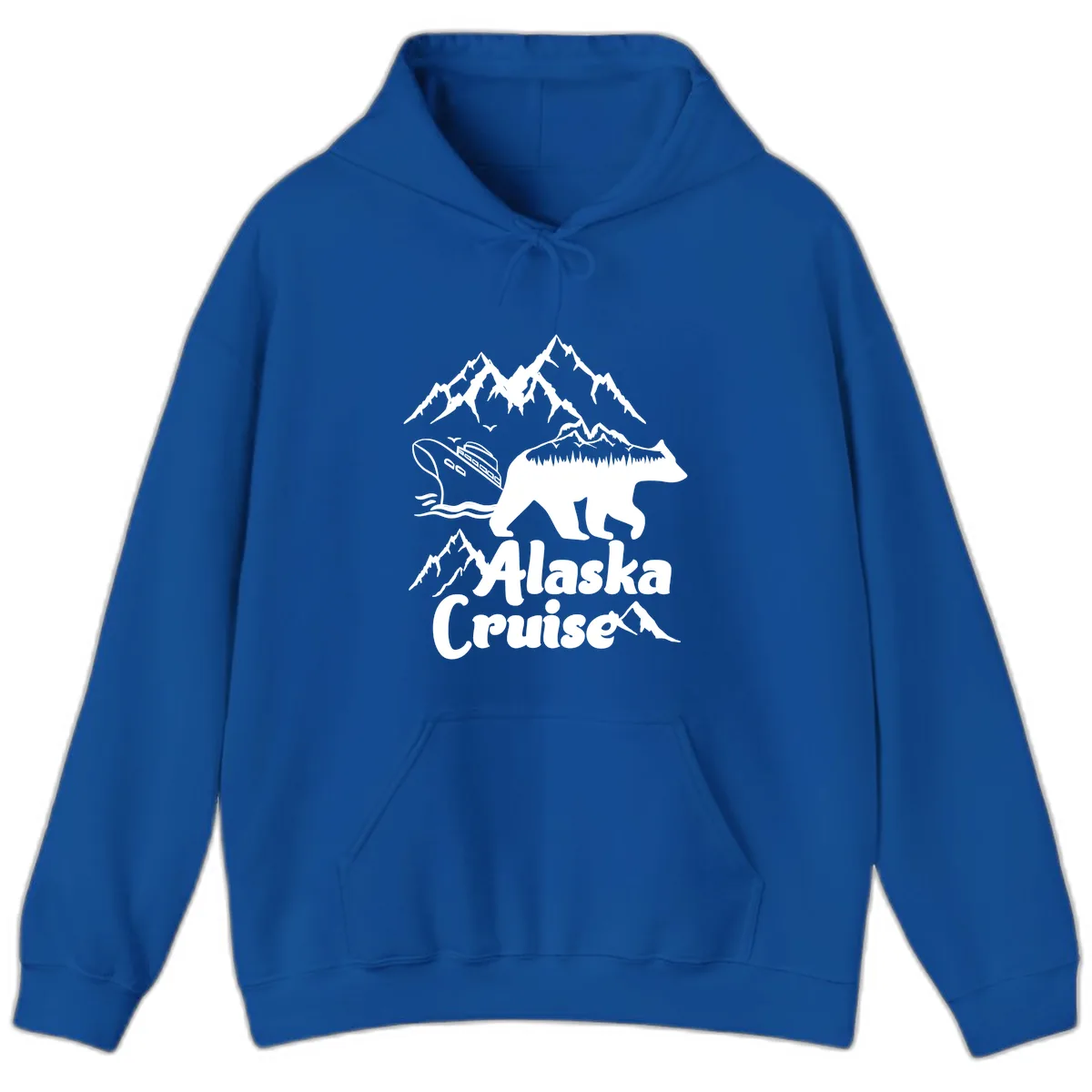 Alaska Cruise Bear Mountain Adventure Hoodie in Royal