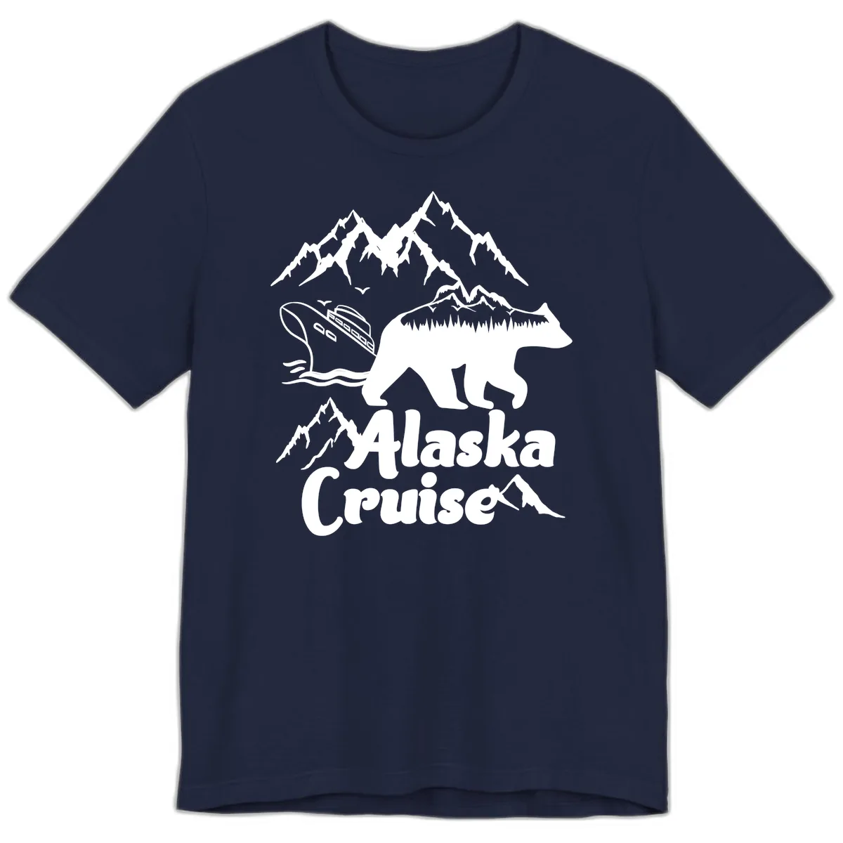 Alaska Cruise Bear Mountain Adventure Premium T-Shirt in Navy