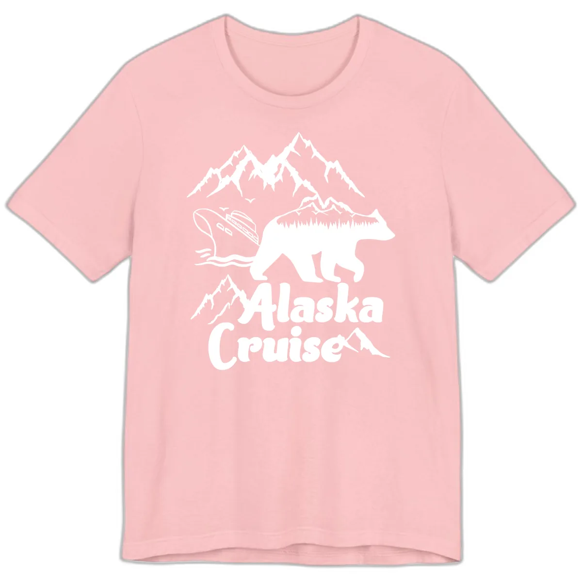 Alaska Cruise Bear Mountain Adventure Premium T-Shirt in Pink