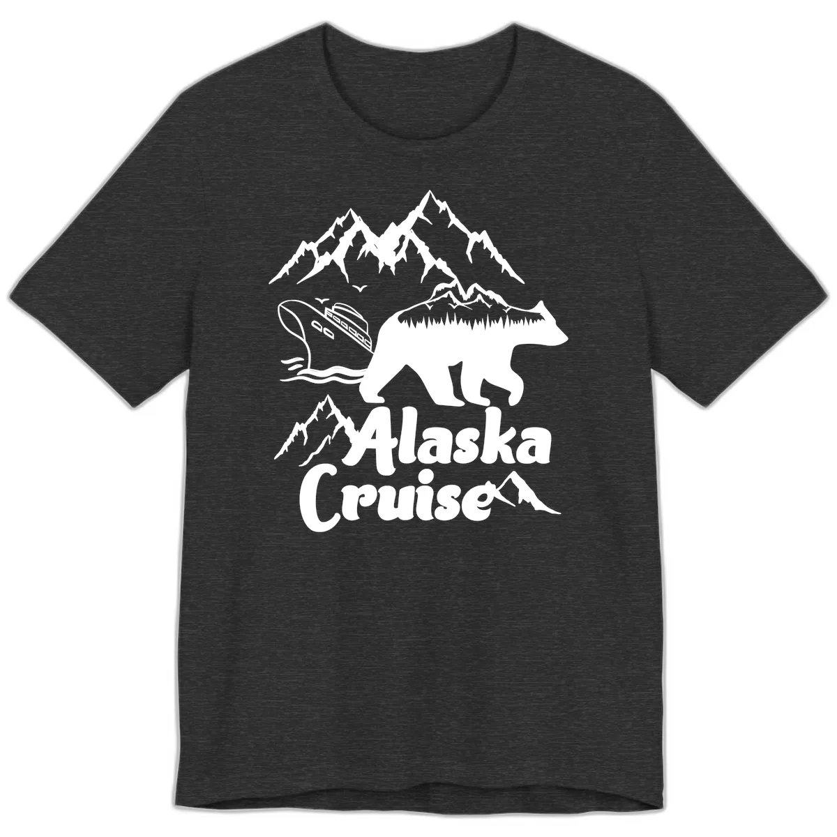Alaska Cruise Bear Mountain Adventure Premium T-Shirt in Dark Grey Heather