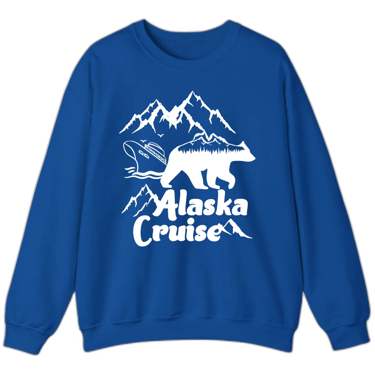 Alaska Cruise Bear Mountain Adventure Sweatshirt in Royal