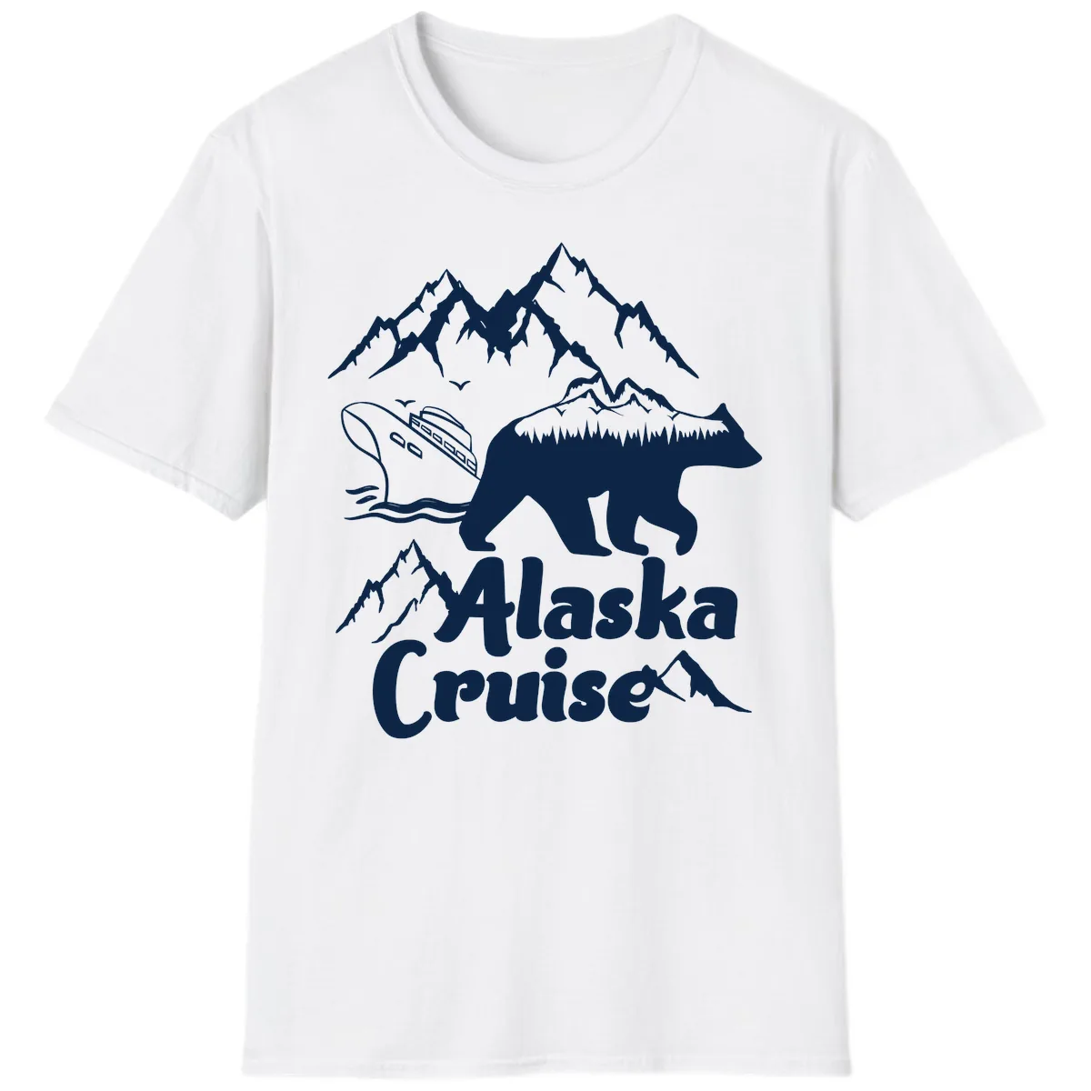 Alaska Cruise Bear Mountain Adventure T-Shirt in White